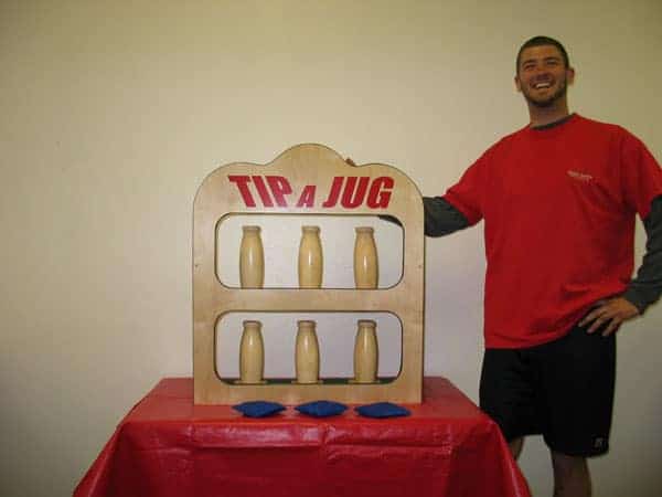 tip-a-jug bean bag toss game