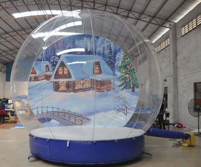 Inflatable snow globe